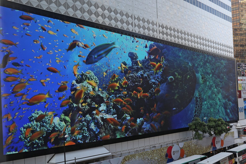 A large LED outdoor screen on the facade at the Sogo department store in Causeway Bay. Photo: Edward Wong
