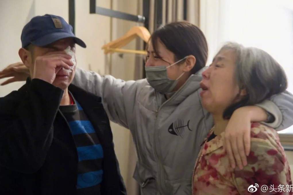 Tears of relief from Wang Xinyuan and supporters as prosecutors in northern China dropped charges against him and his wife for killing the man who stalked his daughter, tormented his family and broke into their home. Photo: Weibo