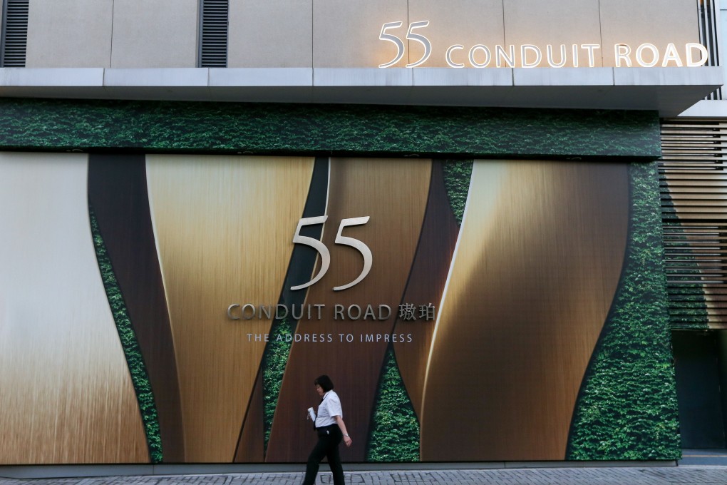 Chinese Estates Holdings, developer of No. 55 Conduit Road, sold a single flat in 2018 at the luxury residential project, crimping its sales and profit. Photo: SCMP/Sam Tsang as of 27 October 2016.