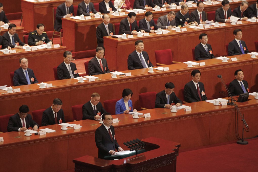 Premier Li Keqiang delivered the government work report during the opening of the National People’s Congress in Beijing. Photo: Bloomberg