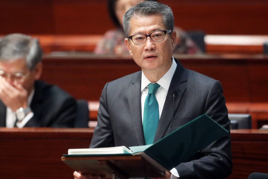 Financial Secretary Paul Chan Mo-po delivers his 2019-2020 budget at the Legislative Council. Photo: K. Y. Cheng