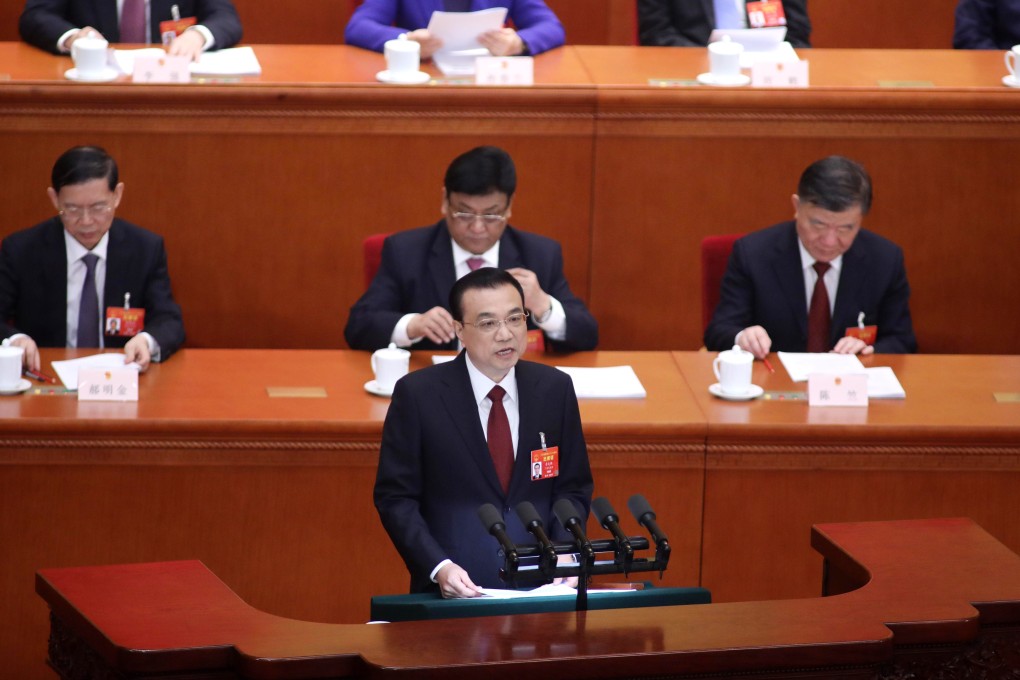 Premier Li Keqiang speaks at the National People's Congress. Photo: Simon Song