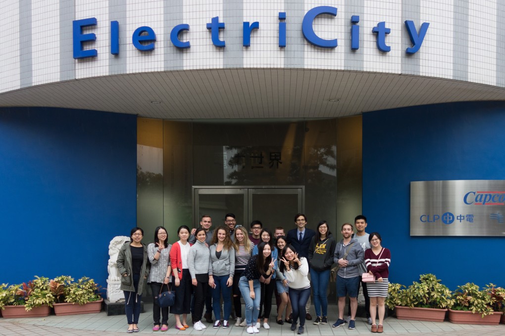 Students studying for an LLM in energy and environmental law at Chinese University go on a field trip to ElectriCity, built by CLP.