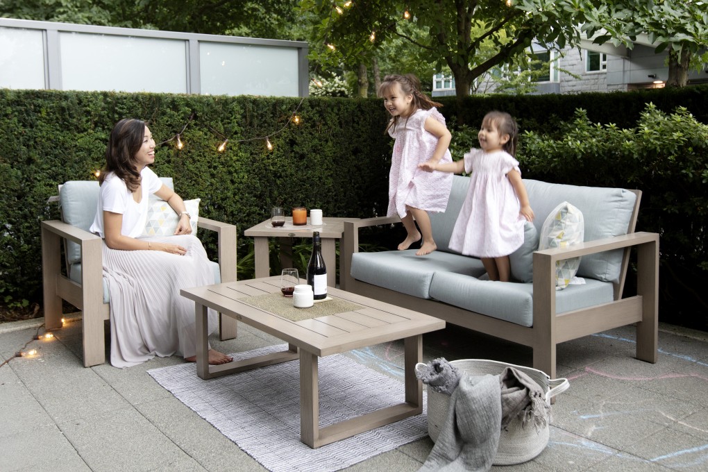 Joanna Leung with her daughters at their Coal Harbour townhouse in Vancouver. Photography: Janis Nicolay