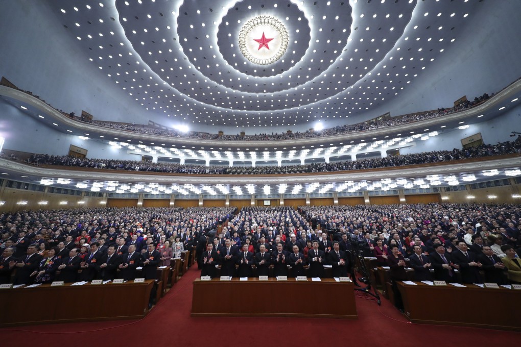 The opening session of the 13th National People’s Congress (NPC) at the Great Hall of the People in Beijing on March 5, 2019. The number of US dollar billionaires in the legislature dropped to 93, from 104 last year, while their combined wealth was crimped by 45 per cent due to a stock market rout. Photo: Xinhua