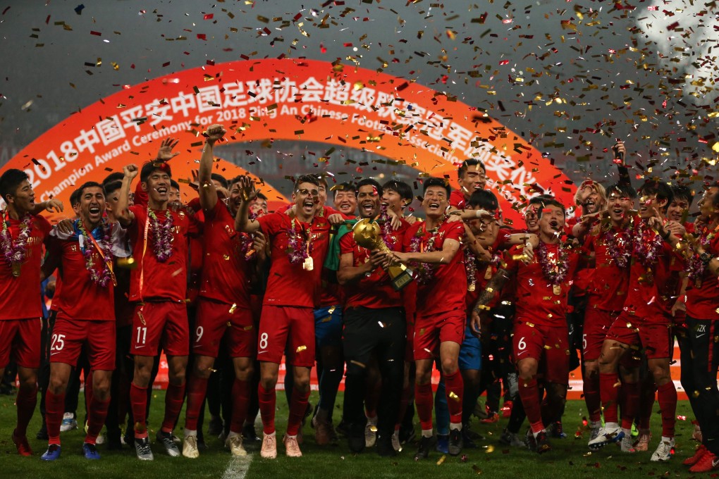 Shanghai SIPG players celebrate winning the Chinese Super League title. Can they pull off another shock win? Photo: AFP