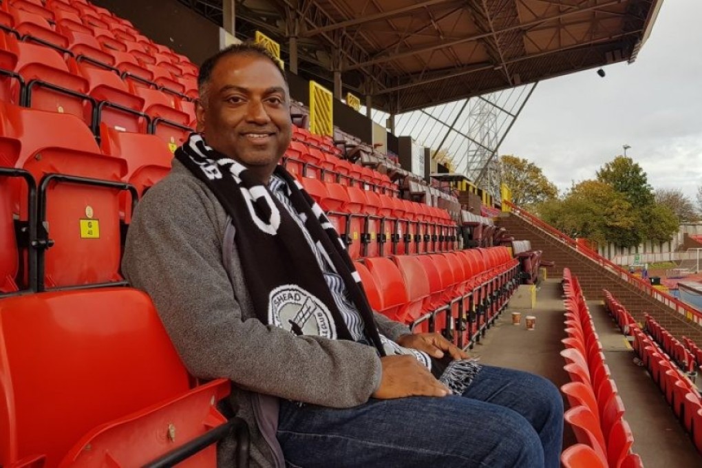 Dr Ranjan Varghese at the Gateshead International Stadium after taking over Gateshead FC. Photo: Twitter/@GatesheadFC