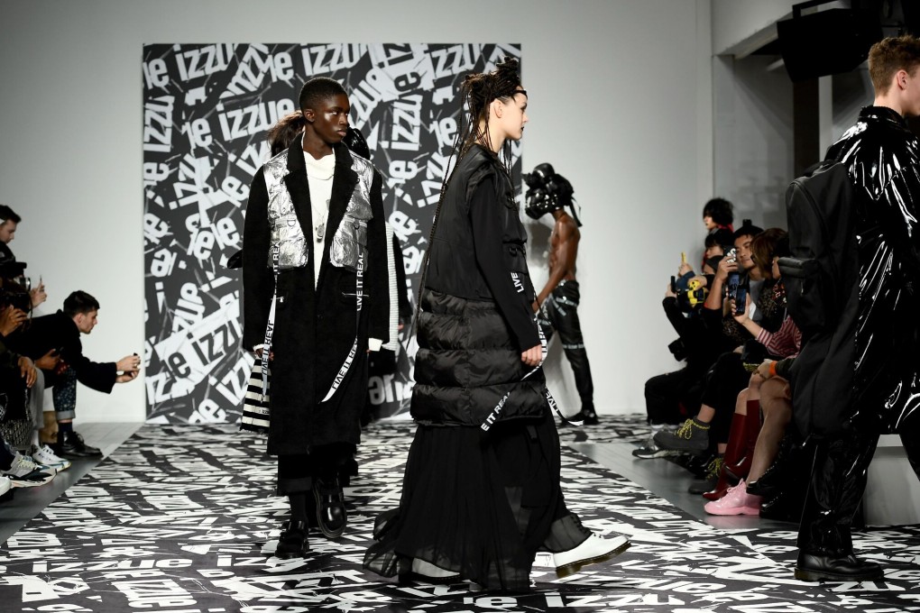 Models on the runway at the Izzue autumn-winter 2019 show in London.