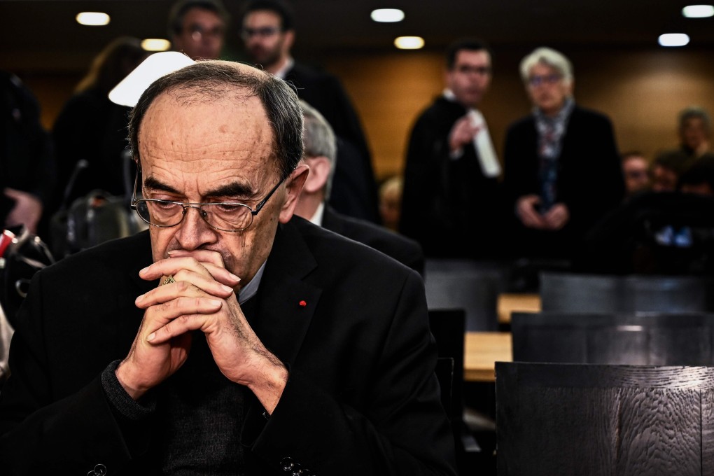 Lyon archbishop, cardinal Philippe Barbarin is seen in the Lyon court to attend his trial. Photo: AFP