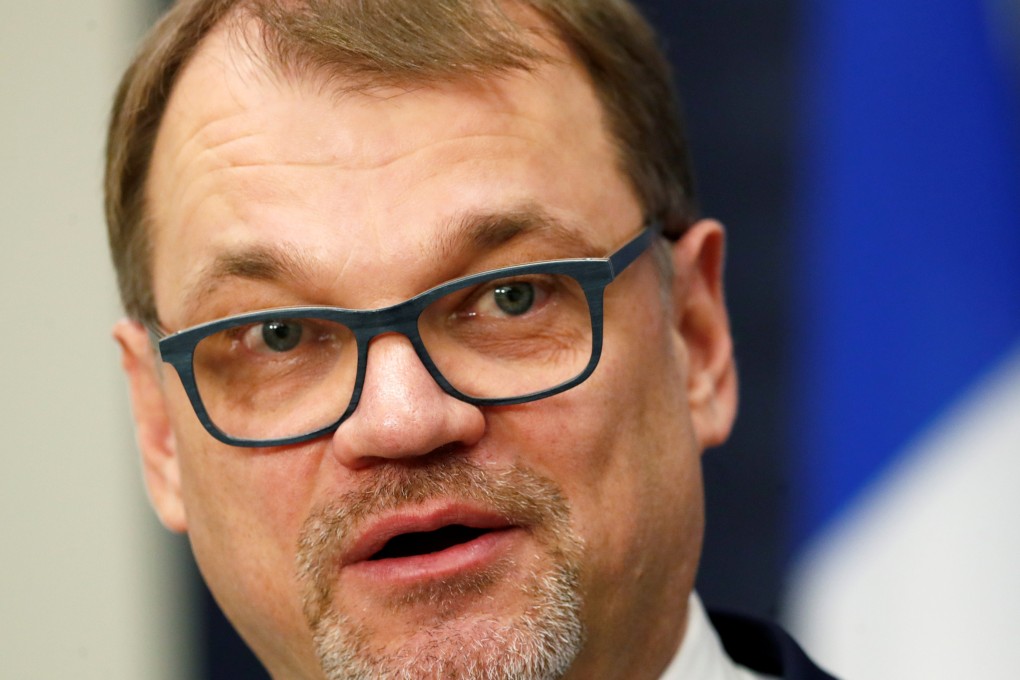 Finland’s Prime Minister Juha Sipila at a news conference in Riga, Latvia on March 7, 2019. Photo: Reuters