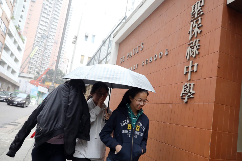 St Paul’s Secondary School in Happy Valley held a special event to allow pupils to take farewell photos. Photo: Sam Tsang