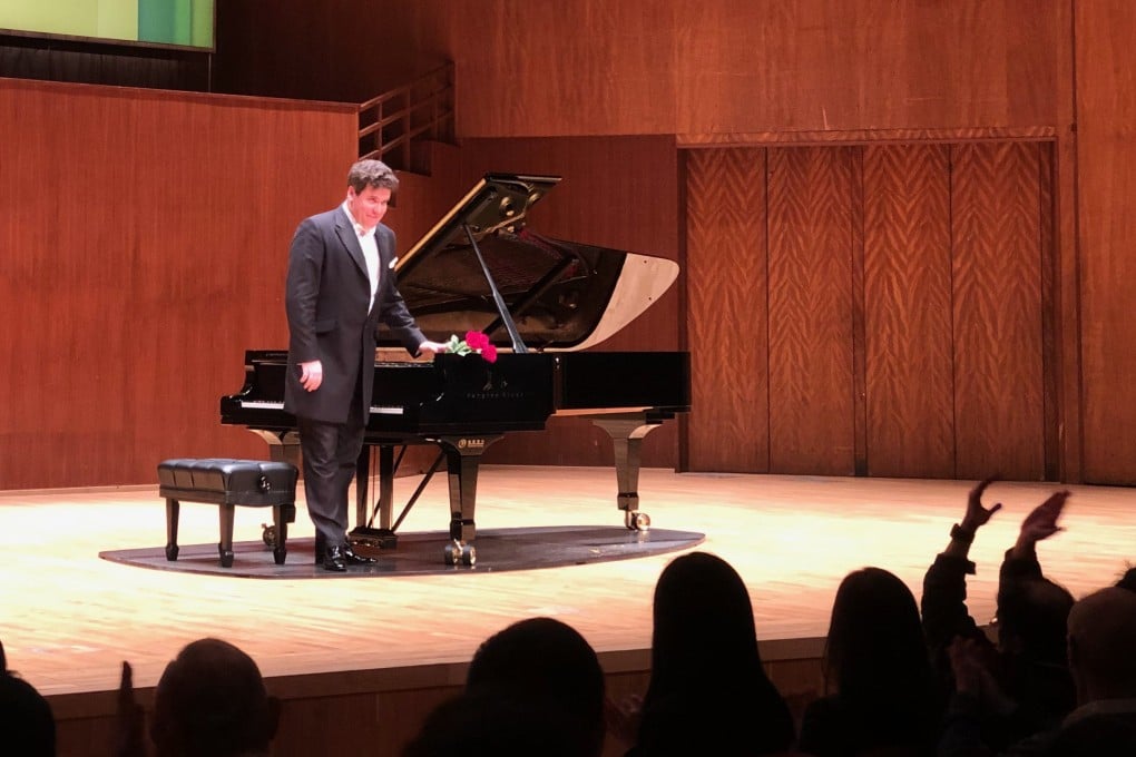 Denis Matsuev receives applause during his recital of Tchaikovsky piano music at the Hong Kong City Hall Concert Hall as part of the 2019 Hong Kong Arts Festival. Photo: courtesy Hong Kong Arts Festival