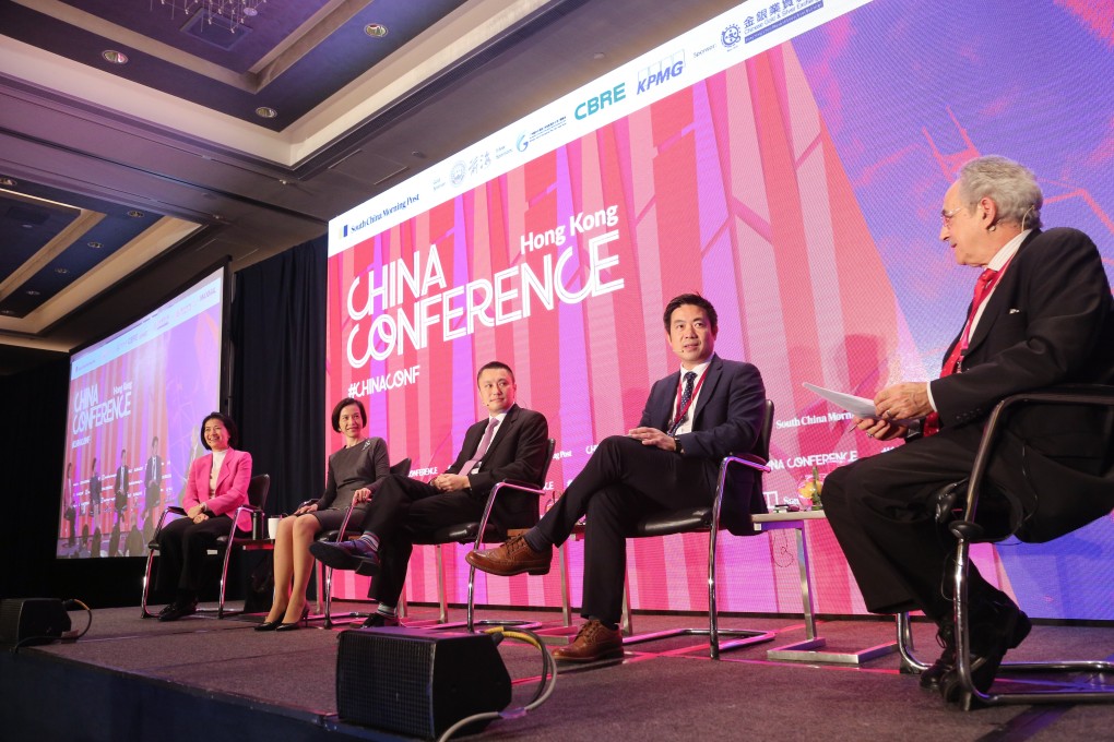[second from right] Eric Xie is the director general of the Investment and Trade Promotion Bureau of Guangzhou of Nansha Economic and Technological Development Zone and spoke on the ‘Connecting the dots in the Greater Bay Area’ panel at SCMP’s China Conference on February 21 2019.