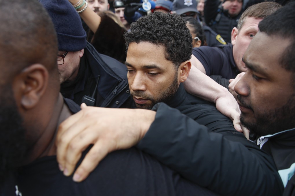 In this February 21 file photo, actor Jussie Smollett leaves Cook County jail following his release in Chicago. Photo: AP