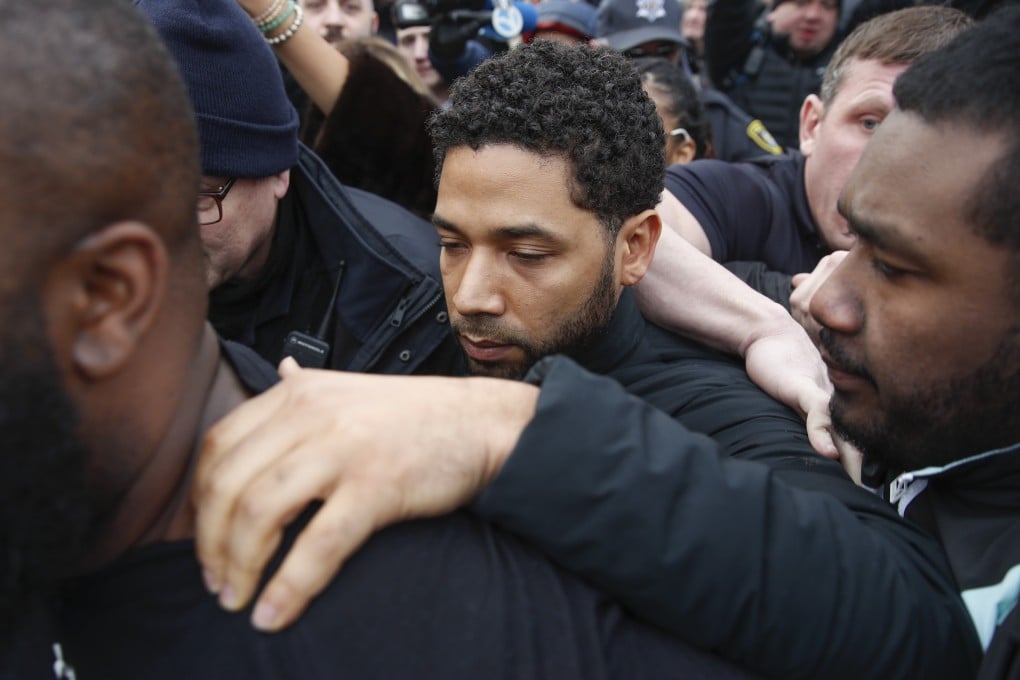 In this February 21 file photo, actor Jussie Smollett leaves Cook County jail following his release in Chicago. Photo: AP