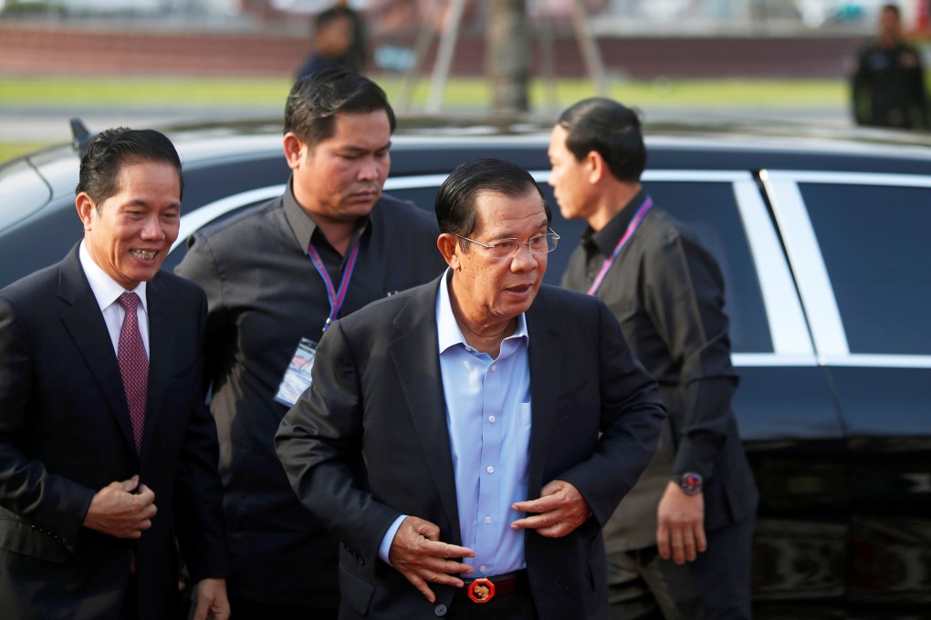 Cambodia’s Prime Minister Hun Sen attends a groundbreaking ceremony for a flood prevention programme donated by Japan, in Phnom Penh on March 4, 2019. Photo: Reuters