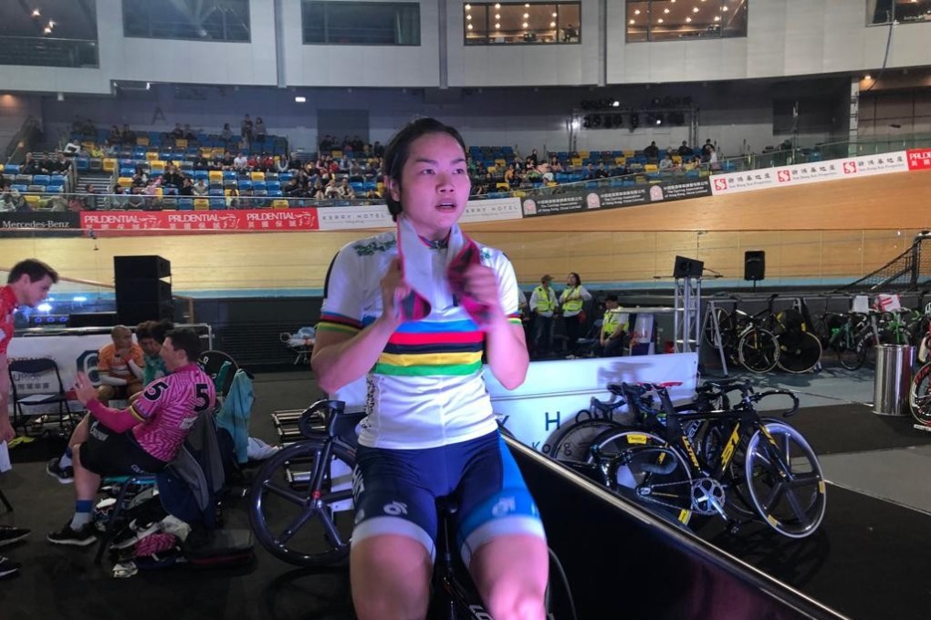 Sarah Lee is under the spotlight but has another day of competition to go at Tseung Kwan O velodrome. Photos: Chan Kin-wa