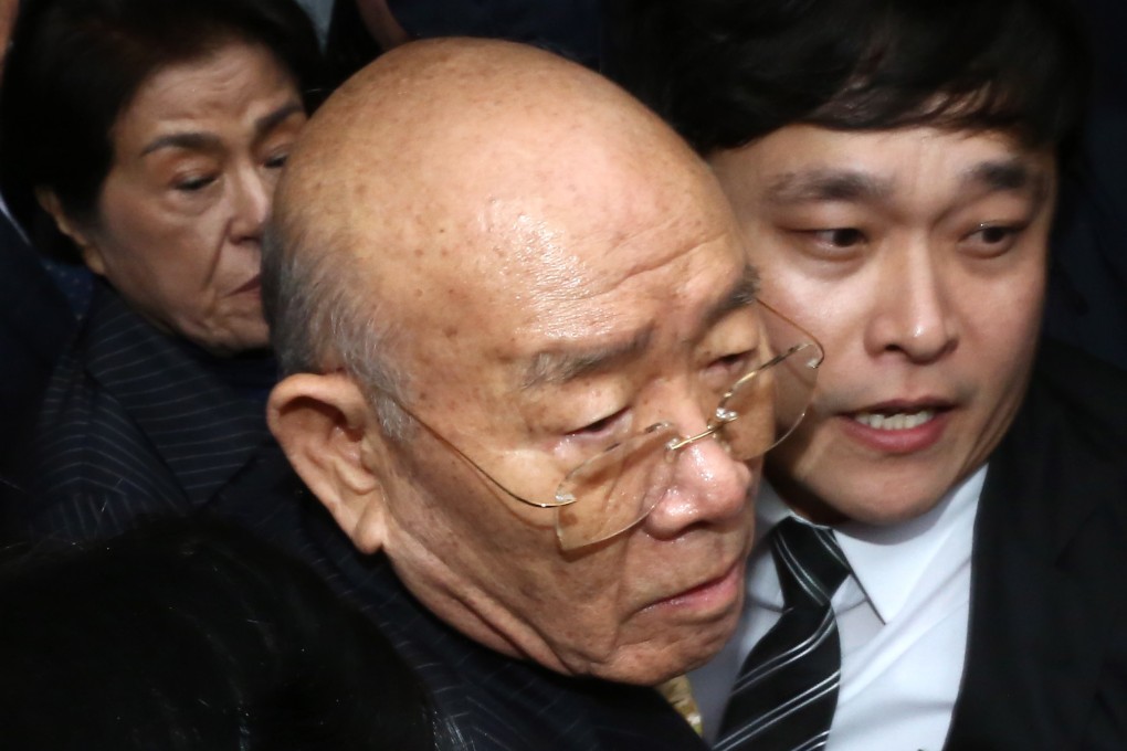 Chun Doo-hwan leaves court in Gwangju, South Korea, on Monday. Photo: EPA