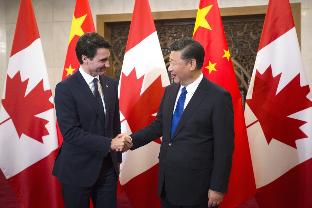 Canadian Prime Minister Justin Trudeau shakes hands with Chinese President Xi Jinping in Beijing in December 2017. Since the arrest of Huawei’s CFO in Canada, followed by the detention of two Canadians accused of espionage, Trudeau has criticised the “arbitrary” nature of Chinese justice and China’s ambassador has responded, accusing Canada of a “double standard” and “Western egoism”. Photo: The Canadian Press via AP
