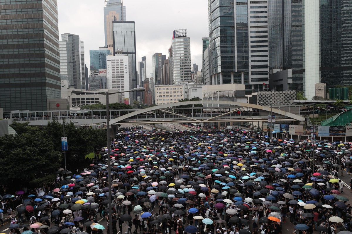 Some businesses shut down as demonstrators in Hong Kong protested a proposed extradition bill. Photo: Sam Tsang