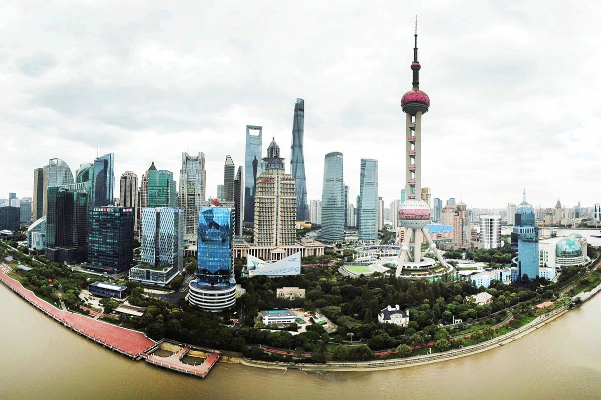 An aerial view of the Lujiazui area in Shanghai. Photo: Xinhua