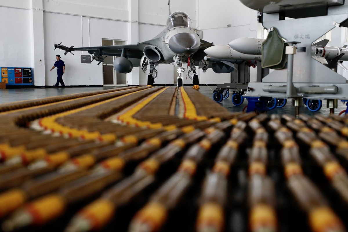 Taiwan’s Air Force Indigenous Defense Fighter (IDF) jets inside a hangar at a military base in Penghu island, Taiwan in September 2020. Photo: EPA-EFE