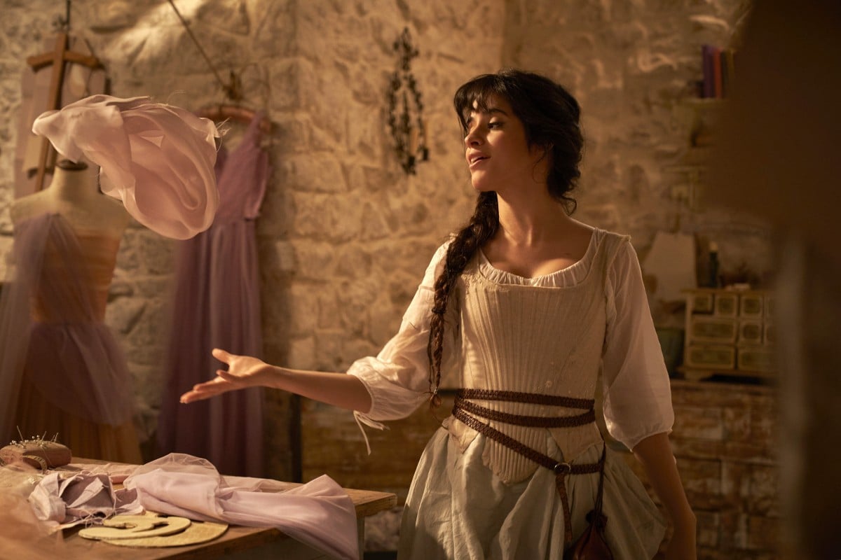 Camila Cabello as Ella in a scene from Amazon Prime’s latest version of Cinderella which brings a much more modern and empowering slant to the tale. (Kerry Brown/Amazon via AP)
