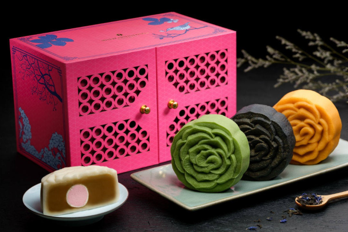 Mooncakes served at the Man Fu Yuan restaurant at the InterContinental Singapore hotel. Demand for luxury mooncakes is up this year, bakers and hoteliers say.