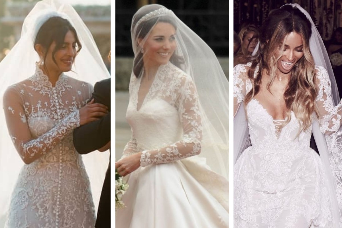 10 sheer celebrity wedding dresses, from Priyanka Chopra's Swarovski  crystal-embellished Ralph Lauren look to Kate Middleton's iconic Grace  Kelly-inspired Alexander McQueen gown | South China Morning Post