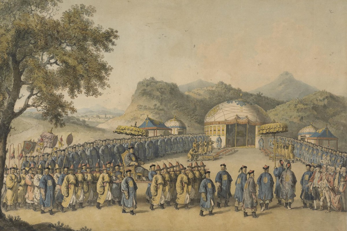 A watercolour painting shows the reception of Lord Macartney by the Qianlong emperor in 1793; the British peer’s interpreters found themselves in danger as a result of the mission and a subsequent one. Photo: The British Museum