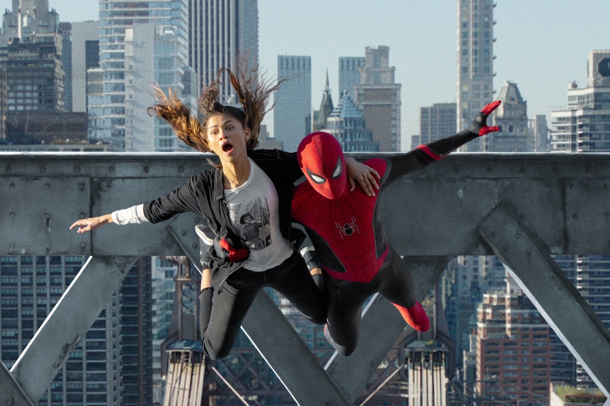 Zendaya as MJ and Tom Holland as Spider-Man in a still from Spider-Man: No Way Home.