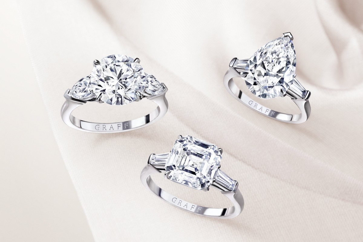 Engagement rings from the Graff jewellery collection. Photo: Graff