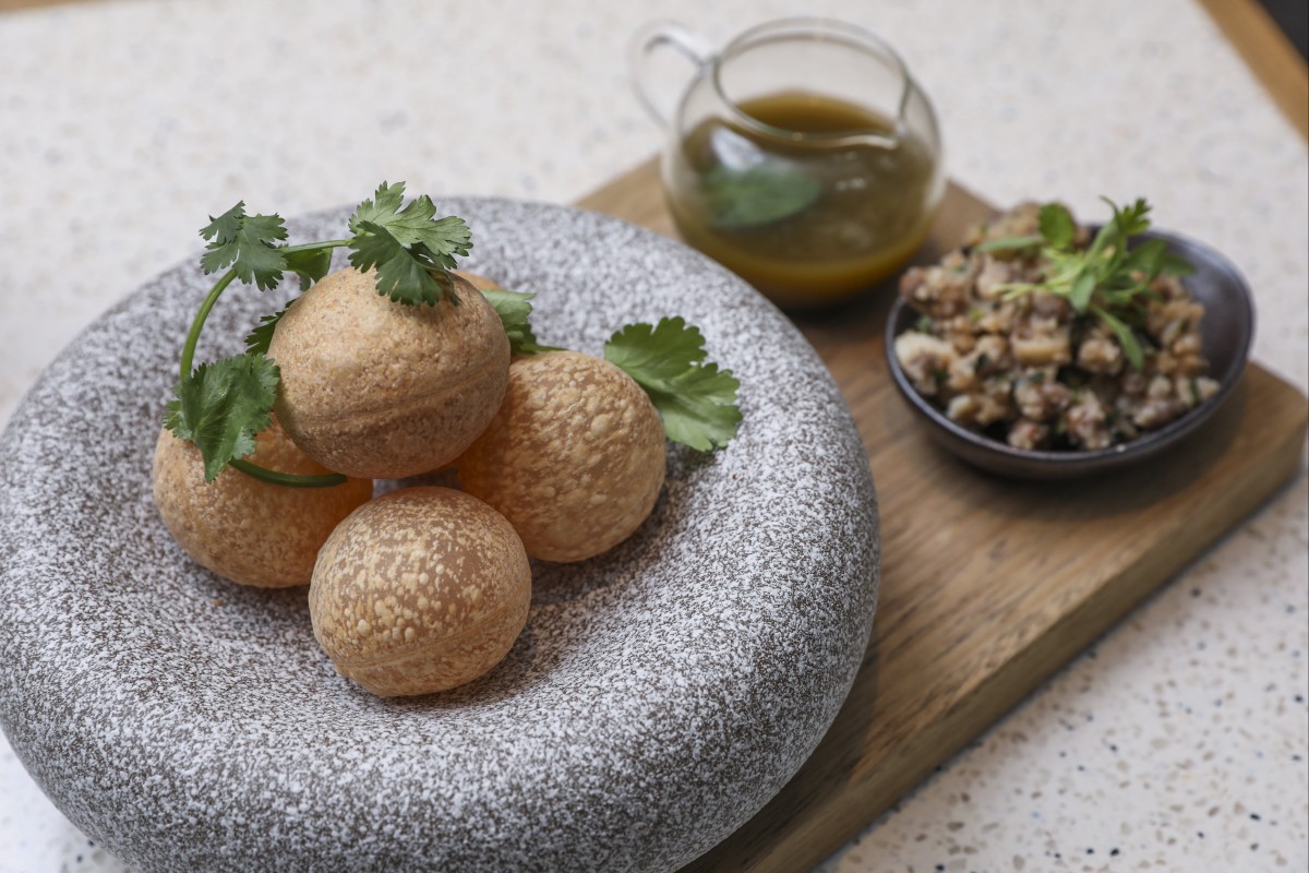 Pani puri at the Veda restaurant in Hong Kong’s Central, March 2019. Photo: K.Y. Cheng

