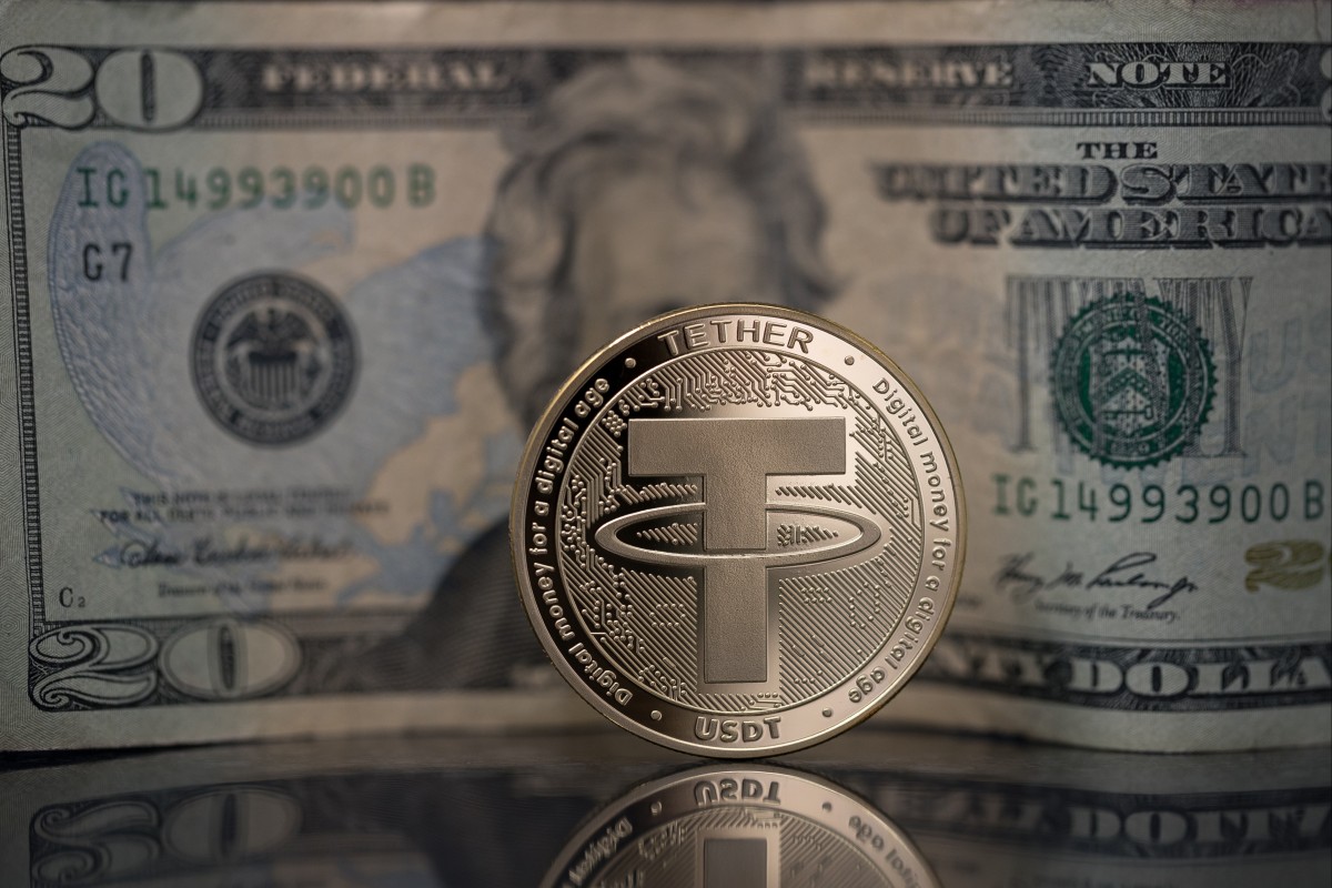 Stablecoins such as tether are backed by fiat currencies like the US dollar. Photo: Shutterstock Images