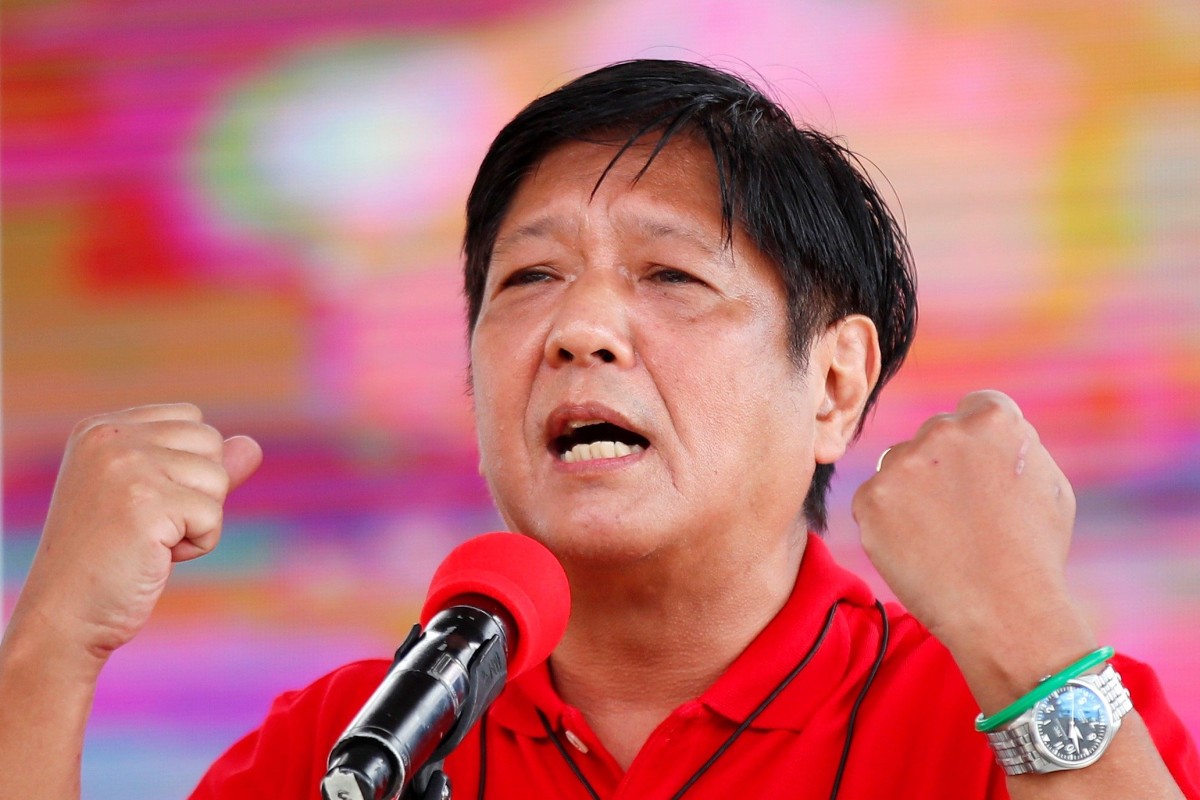 Philippine presidential candidate Ferdinand ‘Bongbong’ Marcos Jnr is the son of former dictator Ferdinand Marcos. Photo: EPA