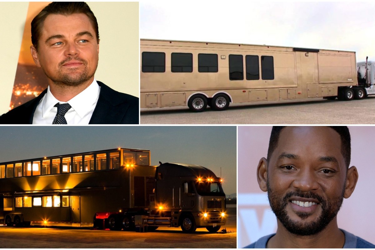 Two of the most extravagant celebrity motorhomes in the US belong to Leonardo DiCaprio and Will Smith. Photos: TNS, HGTV, AFP, Anderson Mobile Estates
