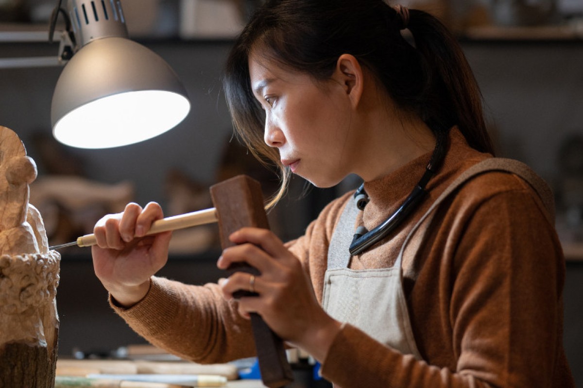 Vivian Law is among the exhibitors in “Stories Encapsulated: Wood” at Crafts on Peel in Hong Kong, a celebration of woodcraft by traditional craftsmen and contemporary artisans.