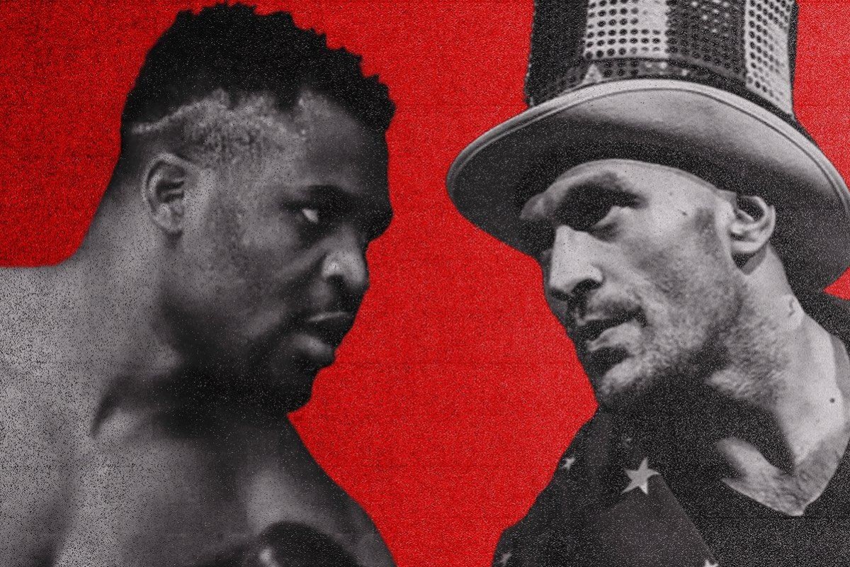 Francis Ngannou and Tyson Fury shown in a mocked up promotional fight poster. Photo: Twitter/@francis_ngannou
