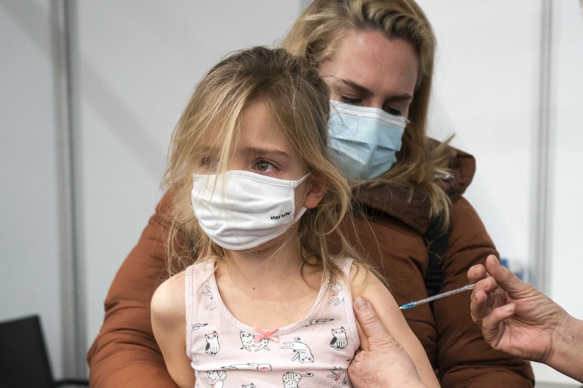 A child receives a jab in the Netherlands. Sweden has decided against recommending Covid vaccines for kids aged 5-11. Photo: EPA