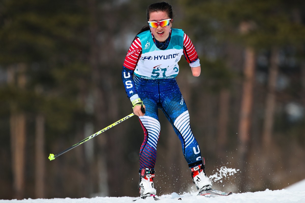 Grace Miller of the United States competing during the 2018 Paralympic Games in Pyeongchang. Photo: Getty Images
