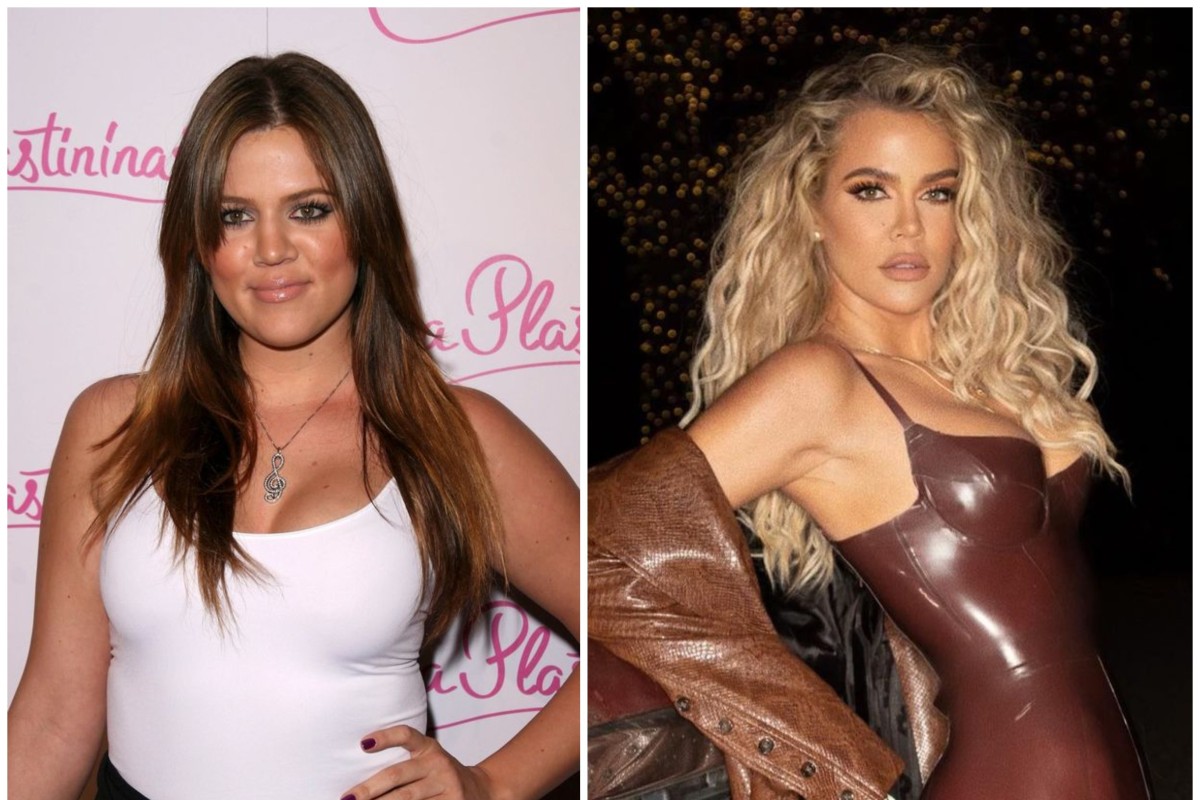 Khloe Kardashian has gone through a drastic weight transformation over the years. Photos: @kennaymart/Twitter, @khloekardashian/Instagram