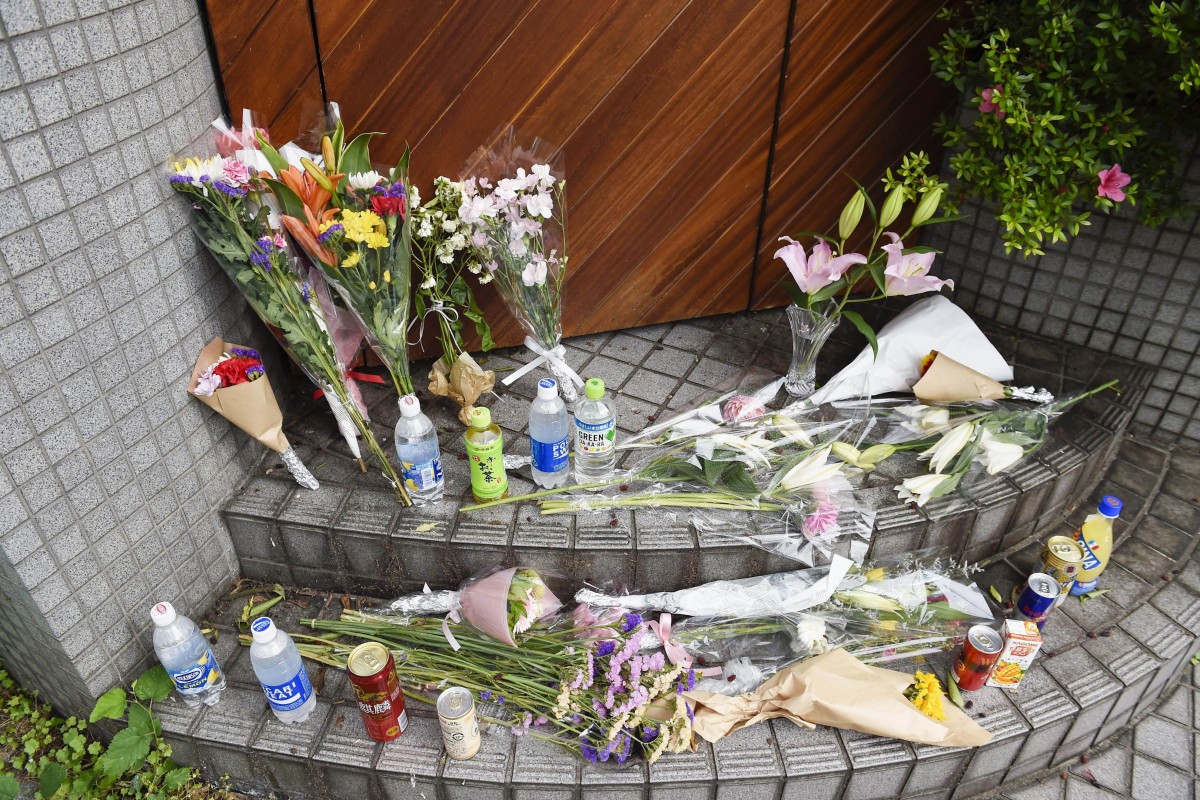 Flowers at a Tokyo location used for Netflix reality show Terrace House in May 2020, for cast member Hana Kimura. The 22-year-old female professional wrestler took her own life after being bullied online. File photo: Kyodo