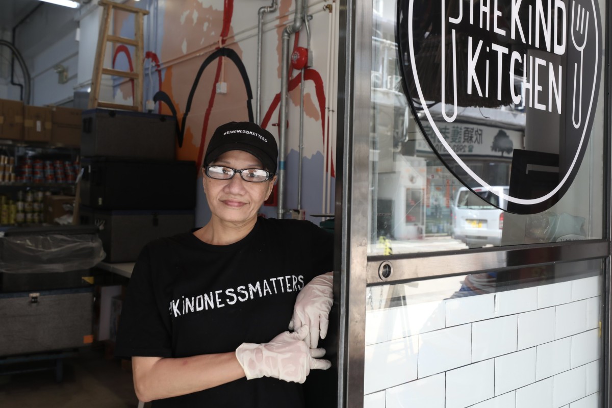 Eppie Yip works at The Kind Kitchen, an initiative by NGO ImpactHK. It serves 2,200 free meals per week, all year round, to needy Hongkongers. Photo: Xiaomei Chen