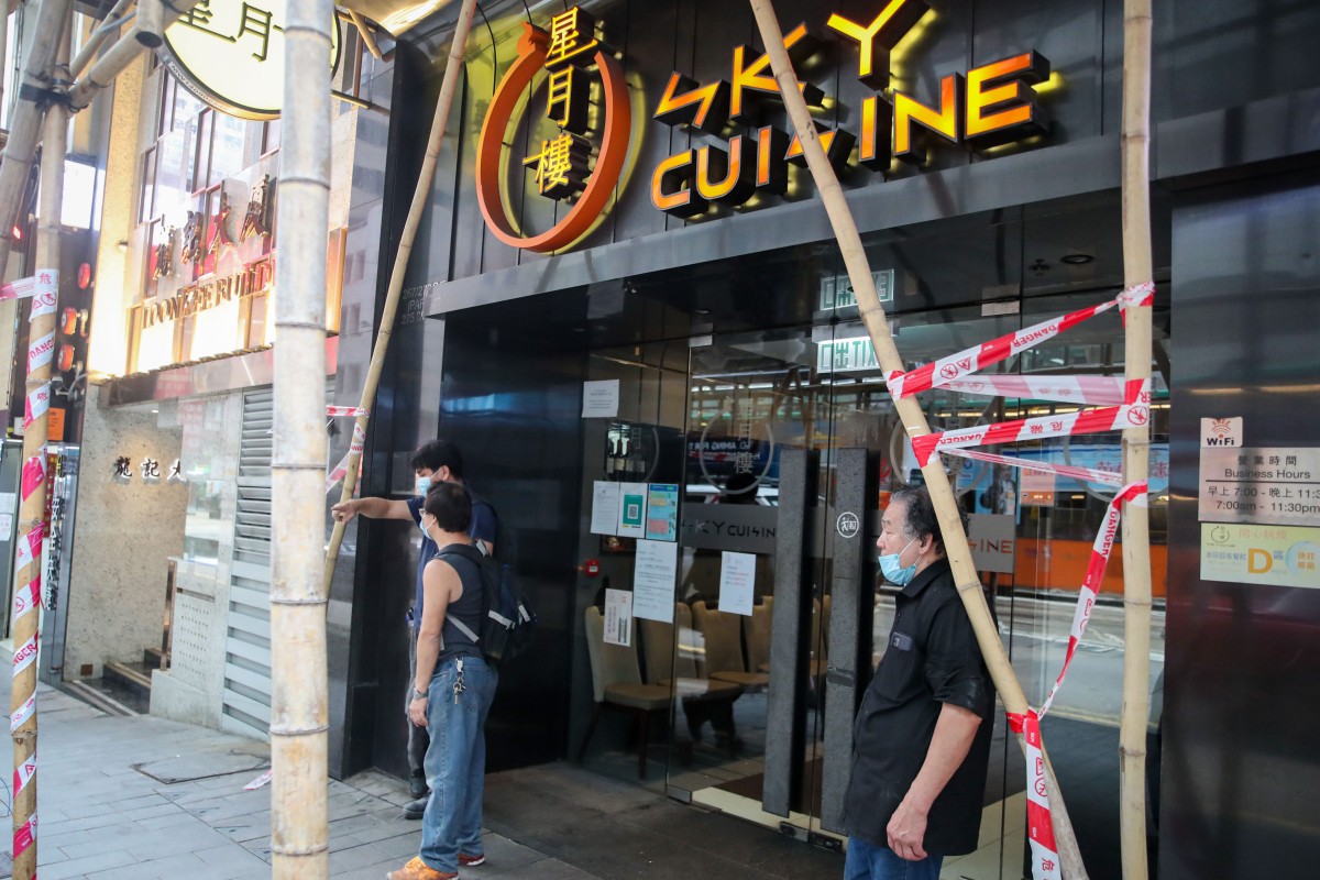 A third cluster of coronavirus cases has emerged at the Sky Cuisine restaurant in Sheung Wan. Photo: Edmond So