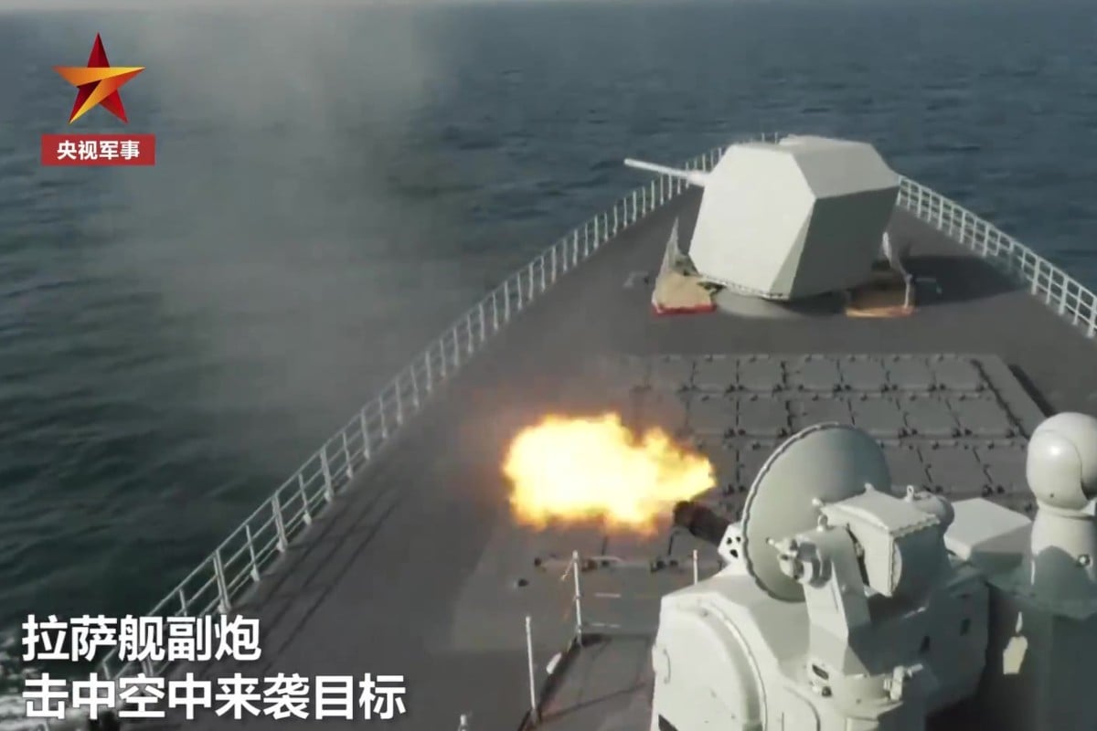 The three-day exercise included  air-defence, anti-ship and anti-submarine drills. Photo: Weibo