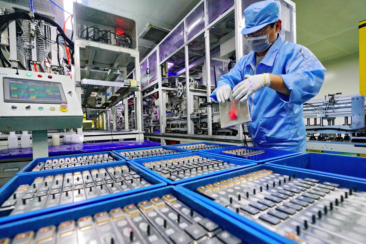 A lithium battery manufacturing plant in China’s northern Hebei province. Tianqi’s Hong Kong IPO application is under review. Photo: Xinhua