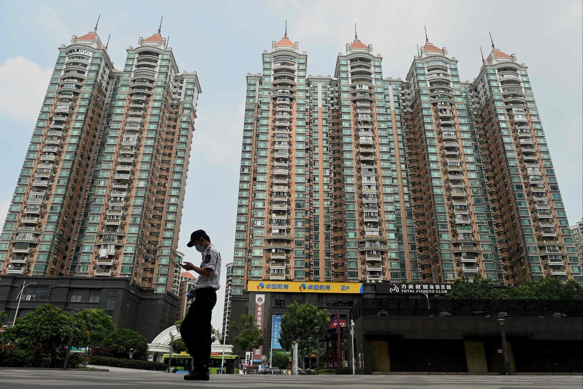 A housing complex by the Chinese property developer China Evergrande Group in Guangzhou, on September 17, 2021. Photo: AFP
