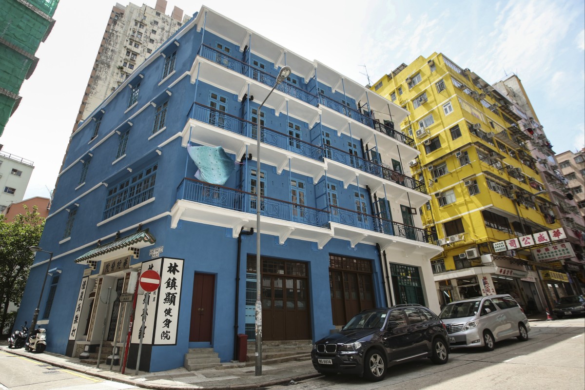 The Blue House Cluster in Wan Chai, Hong Kong, consists of three pre-war Chinese tenements buildings – one blue, one yellow, one orange – that faced demolition before being renovated in the mid-2010s. The project won a Unesco award for cultural heritage preservation in 2017. Photo: Edmond So