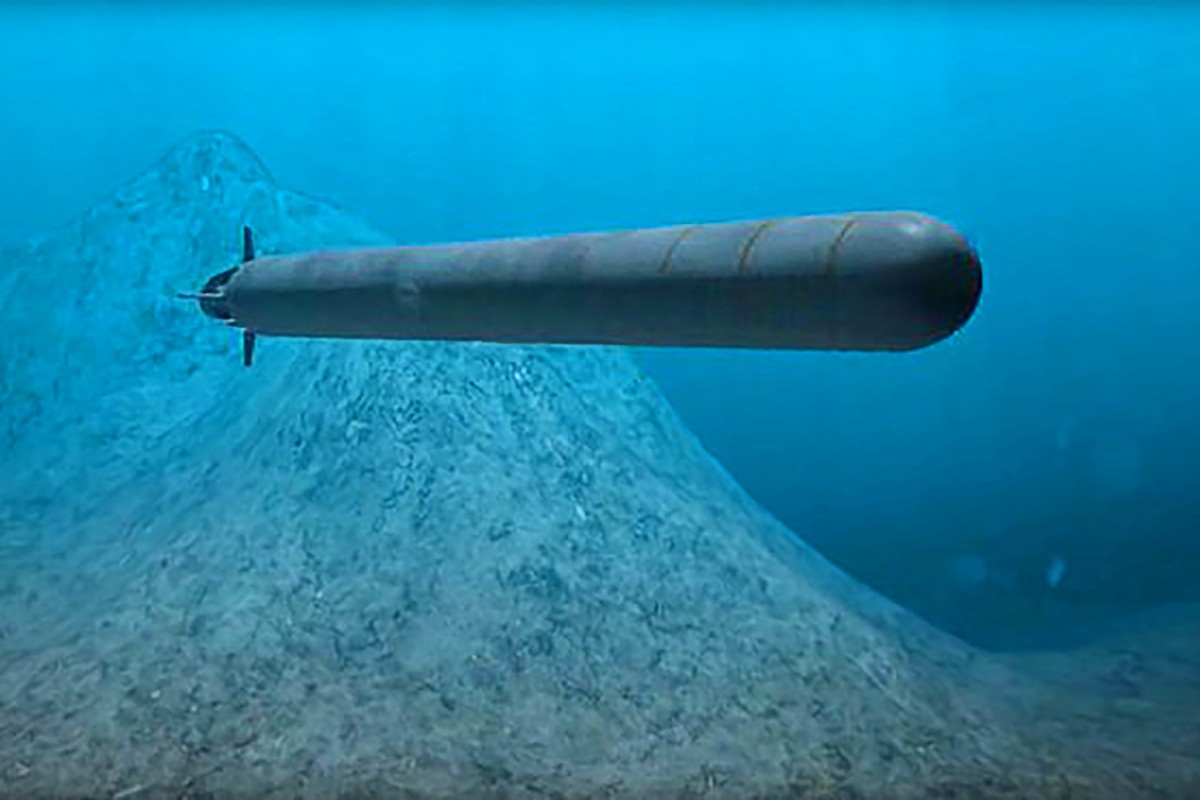 A team of researchers in China has published details of a conceptual design for a low cost, smaller version of Russia’s Poseidon nuclear-powered underwater drone. Photo: Twitter
