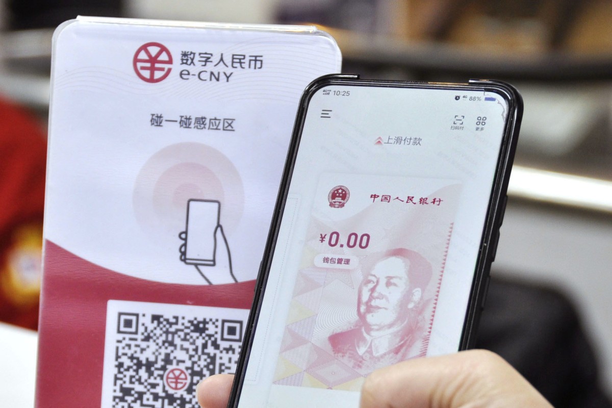 China has pioneered development of the central bank digital currency and has trialled its digital yuan across the country. Photo: Kyodo